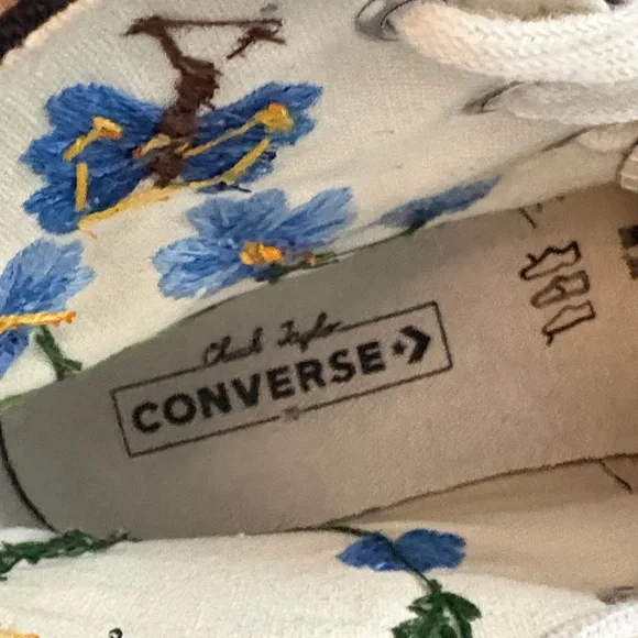 Converse Women's Custom Embroidered Floral High-Tops - Picture 7 of 8